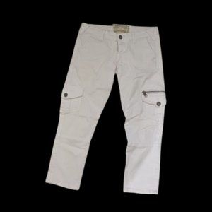 ---  DOLLHOUSE  Cargo Style White Cropped Pants Capris Size 3